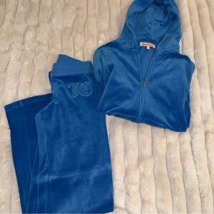 Juicy Couture Vibrant Blue Velour Hoodie tracksuit